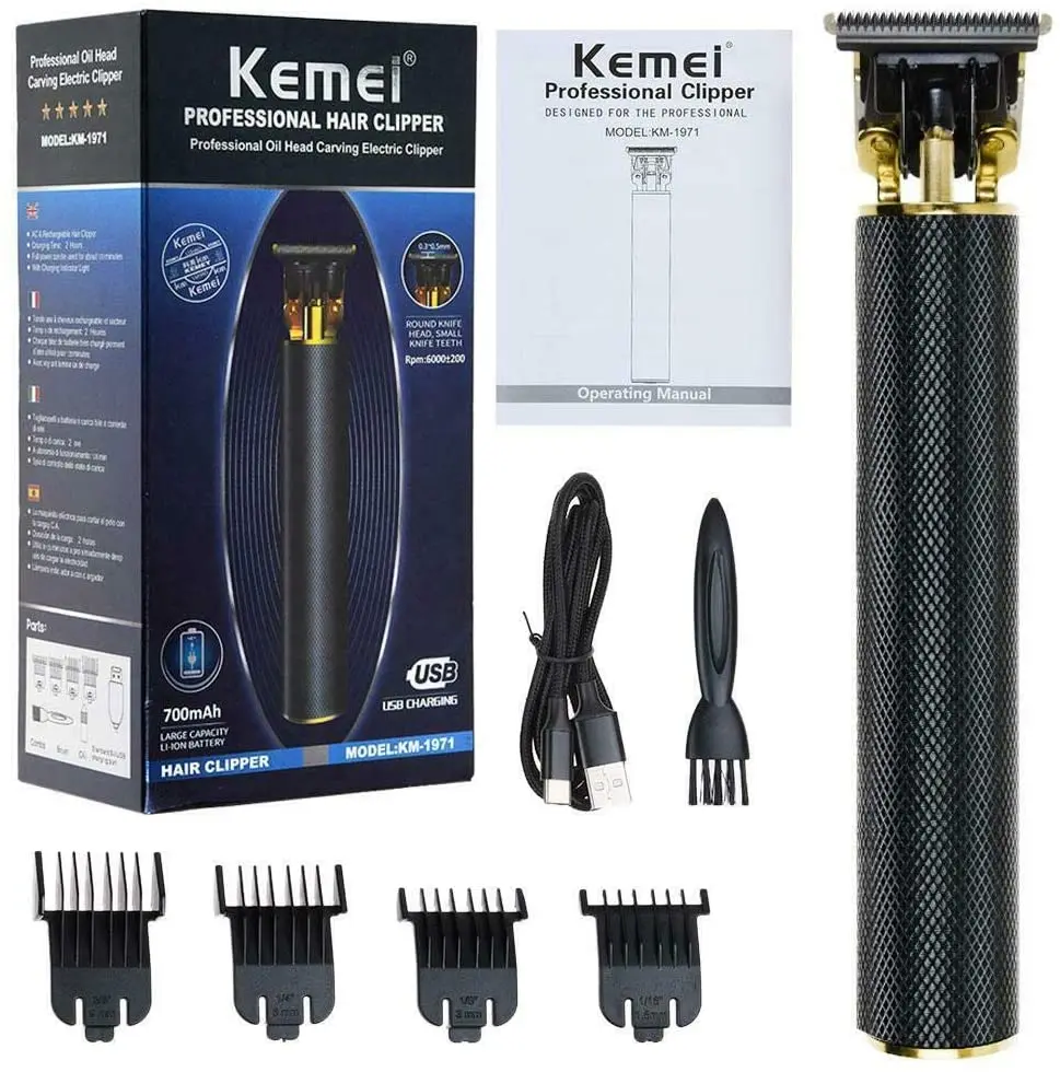 

kemei hair trimmer KM-1971 rechargeable hair clipper cordless Professional haircut machine beard trimmer carving hair line