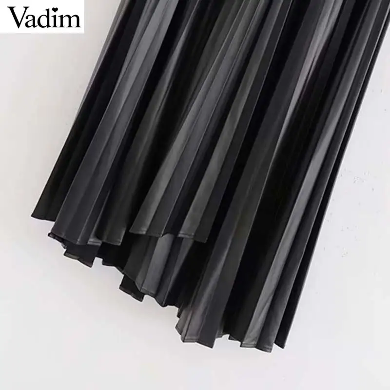 Vadim Женская юбка из искусственной кожи с пуговицами необычный дизайн юбки