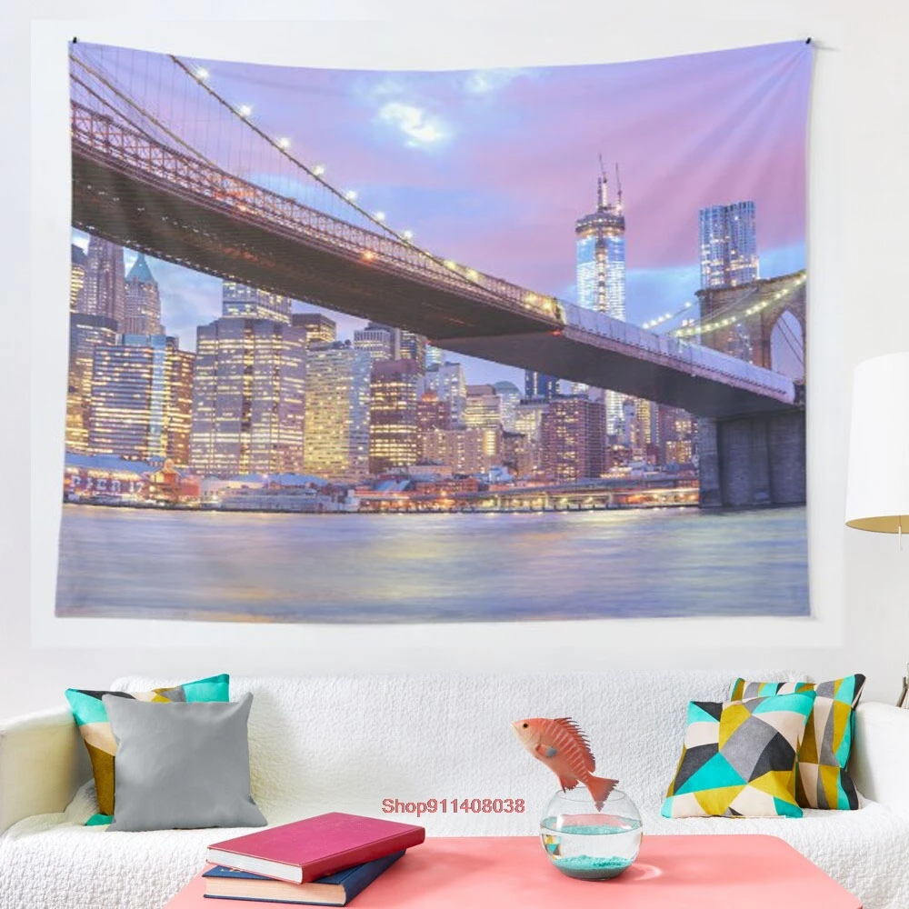 

Бруклинский мост, гобелен, хиппи, настенная ткань, кофейный цвет, мандала, ткань в стиле бохо, настенная ткань, гобелен