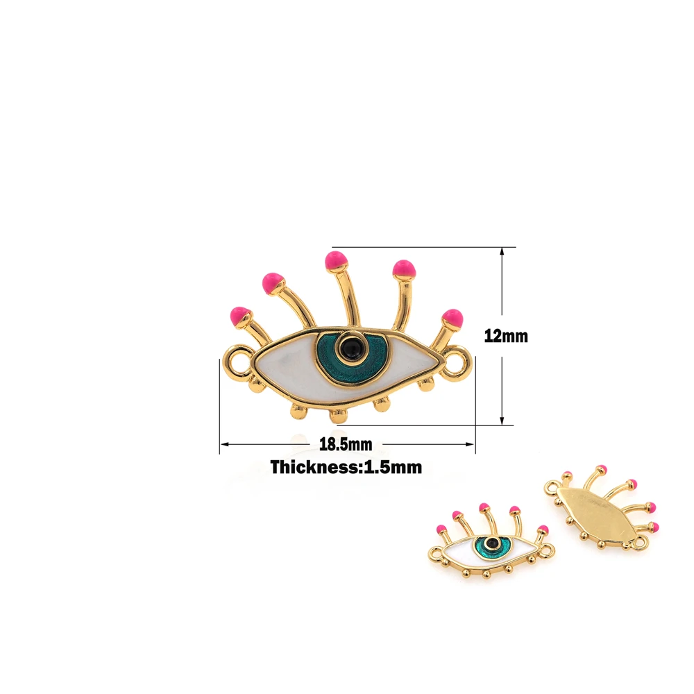 

Irregular Enamel Evil Eye Connector Pendant DIY Jewelry Making Supplies Joint Enamel Charm Evil Eye Jewelry Accessories