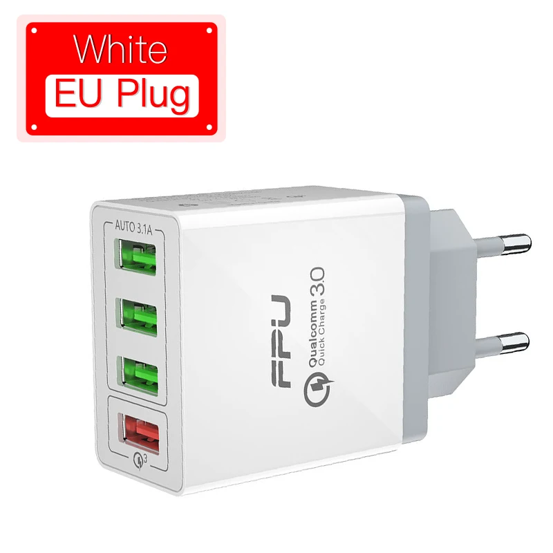 EU Plug - White FPU Быстрая зарядка 4,0 3,0 USB зарядное устройство 48 Вт QC QC3.0 быстрое зарядное устройство настенный адаптер многопортовый портативный мобильный телефон зарядное устройство для Xiaomi - Тип штекера: EU Plug - White