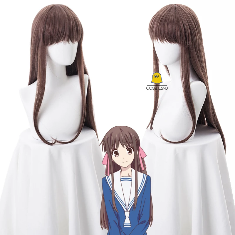 

Anime Fruit Baskets Tohru Honda Cosplay Wig Female Straight Brown Heat Resistant Synthetic Hair with Wig Cap Women Party Wig