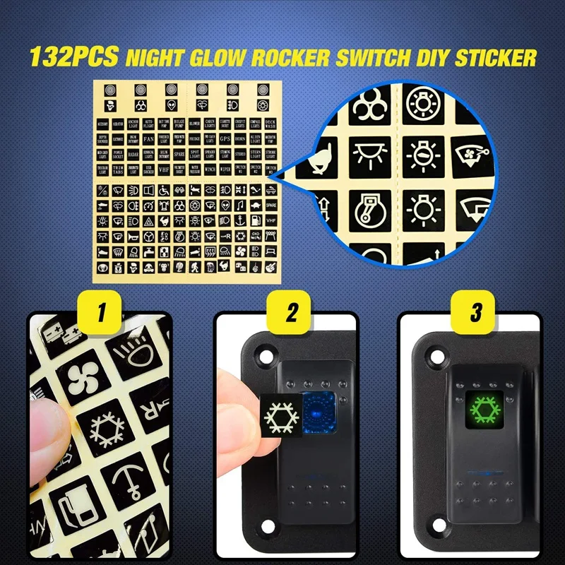 

2 Gang Panel Toggle Switch 5-Pin On/Off Pre-Wired Rocker Switch Aluminum Bracket for Car and Marine ATV