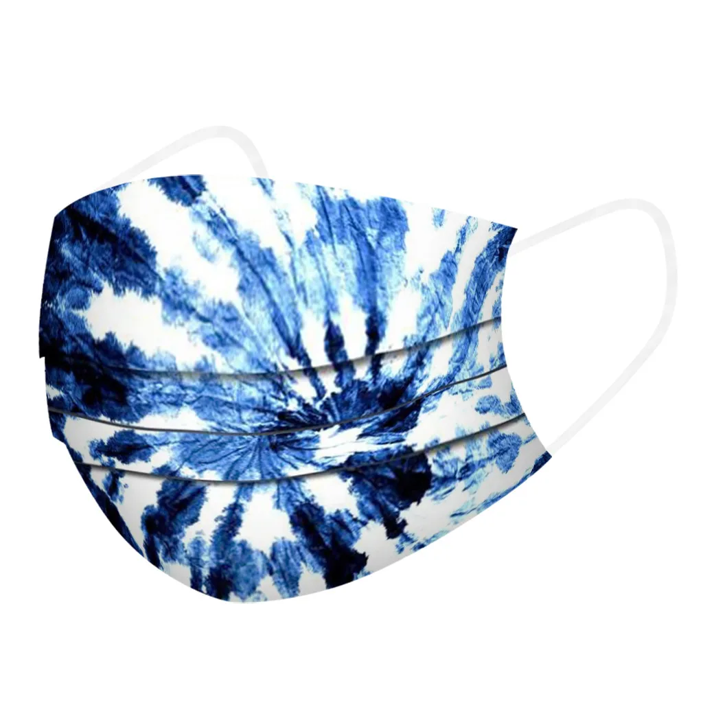 

50PC Adult Fashion Tie-dye Print Disposable Protection Three Layer Face Mask