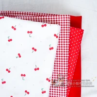 160x50cm red fruit childrens twill cotton soft fabric handmade making big childrens bed sheet quilt cover cloth