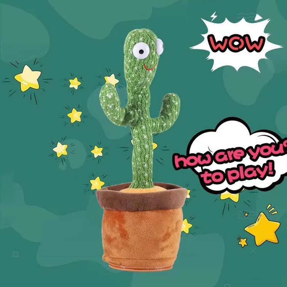 

Cute Electric Cactus Plush Doll Twist Dancing Toy Decor Recording Parrot USB Cactus Plush Toy Funny Dancing Singing Toy