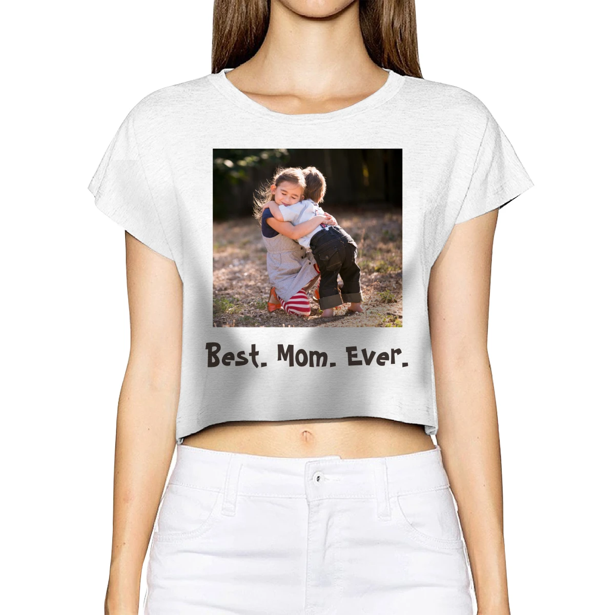 

Best Mom Ever With Family Portrait T-Shirt Aesthetic Clothes Print Funny Tee 100% Cotton