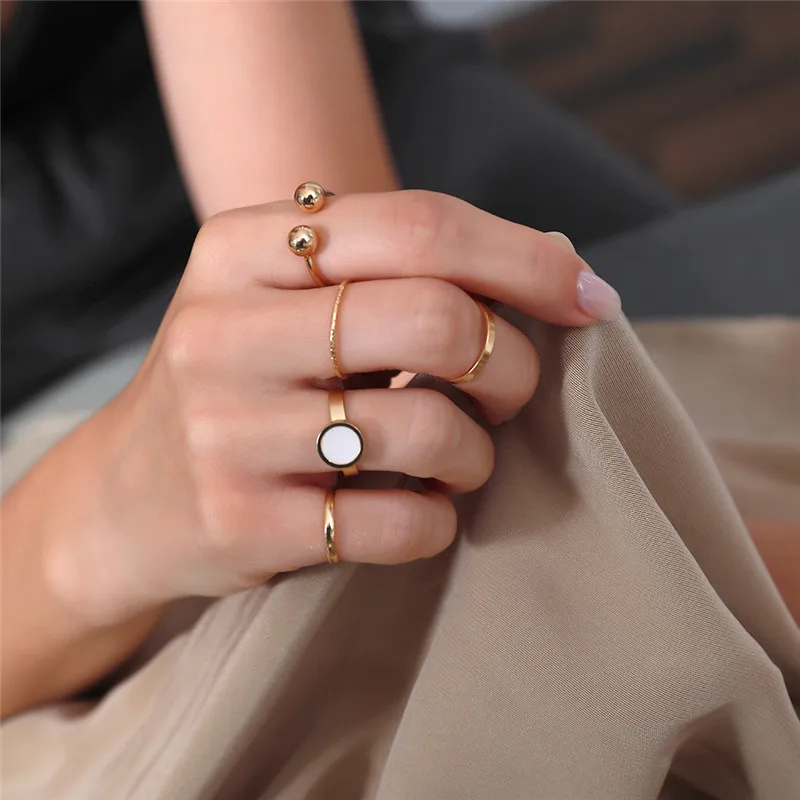 LETAPI Boho старинное золото Цвет костяшки кольца для женщин с украшением в виде
