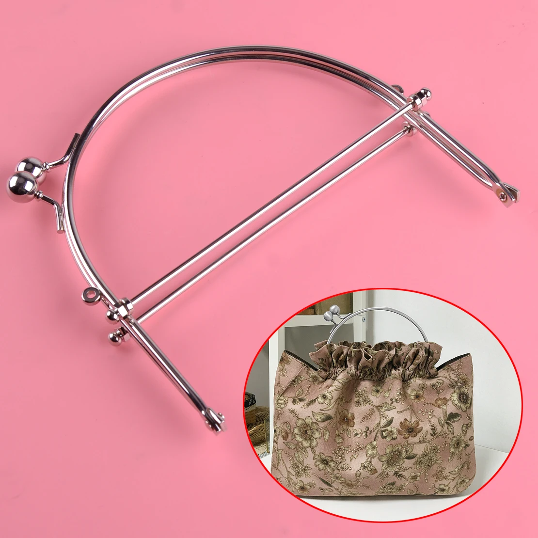 LETAOSK 1 шт. Сделай Сам серебряная металлическая рамка для кошелька клатч ручка