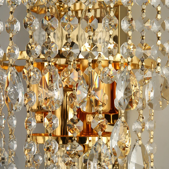 

Big K9 Wall Luminaire Bracket Lamp Crysting Crystalline Chandelier Vintage Wall Light Lamp Gold Crystal Sconce LED Optional Iron