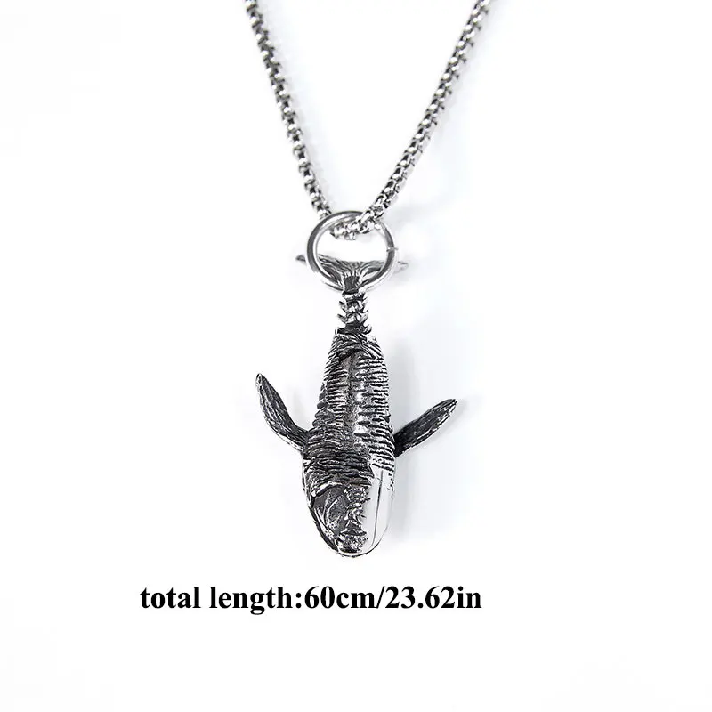 

Trendy Whale Dolphin Pendant Necklace Fashion Vintage Hip-hop Personality Necklace For Men Boys Jewelry Creative Sweater Chain