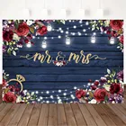 Свадебный деревянный фон Mocsicka для фотосъемки мистер и миссис цветы красная роза огни для невесты жениха фото фон реквизит для фотостудии