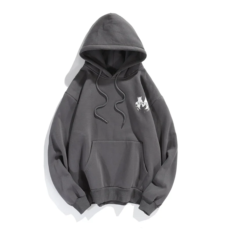 

Fashion Hipster Mens Winter Warm Fleece Hooded Sweatshirts Hip Hop Letter Print High Street Unisex Loose Casual Hoodies Pullover