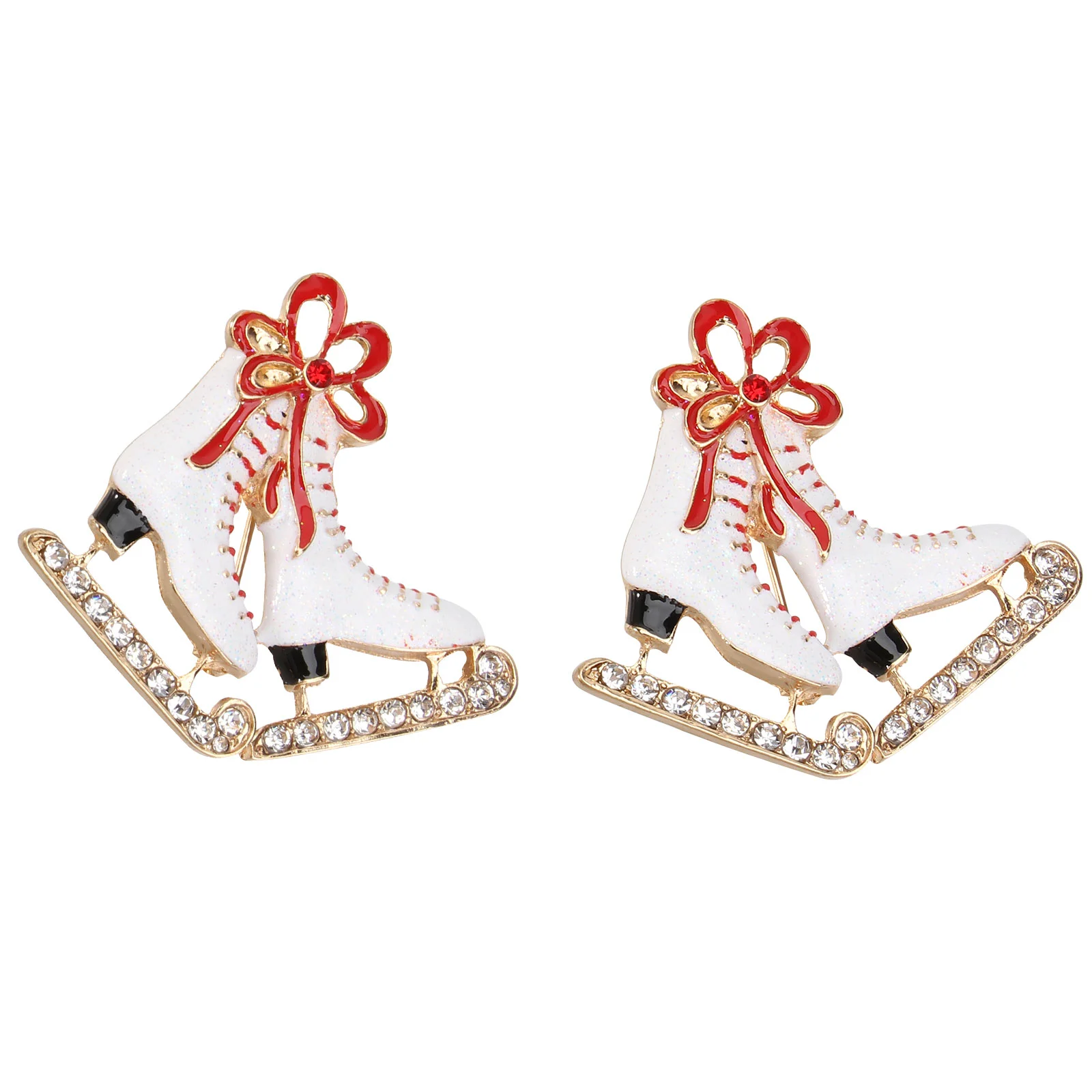 

2PCS Zinc Alloy Leather Boots Breastpin Enamel Scarf Buckles Christmas Gifts