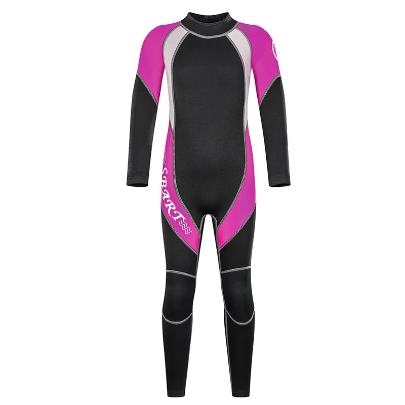 

Kids Wetsuit Neoprene 2m Thick Long Sleeve One Piece UV Protection Sun Protection Sunsuit Wetsuit for Girls Boys Youth Pink