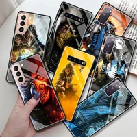 glass case for samsung galaxy s20 fe s10 plus s21 ultra note 10 lite 20 s9 s10e s8 9 tempered phone cover game mortal kombat sac