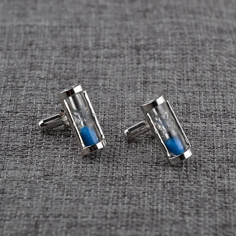 4 вида цветов запонки для жениха свадебные синие песочные часы рубашка мужчин