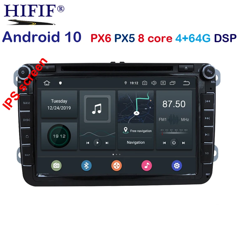 2 Din Android 10 автомобильный DVD GPS навигатор для VW Passat B6 amarok volkswagen Skoda Octavia superbseat leon golf 5 6