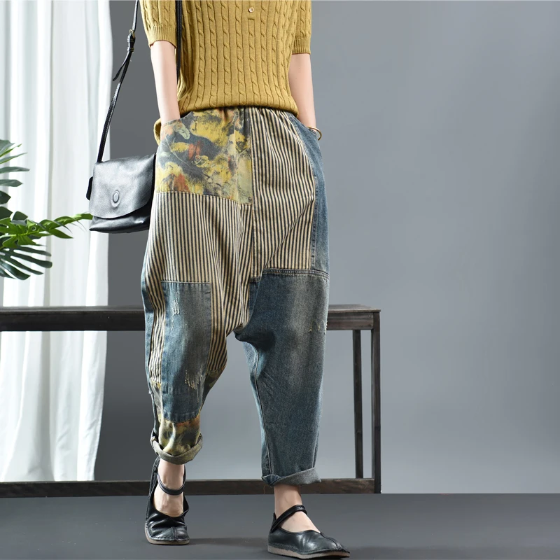Весенние женские джинсы в стиле ретро повседневные джинсовые брюки с эластичной