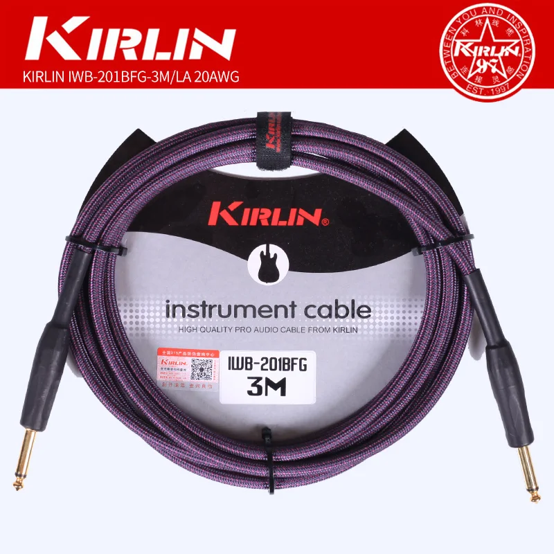 

Kirlin IWB-201BFG Instrument Cable (PURPLE), 1/4" Straight to Straight, 3M/10FT