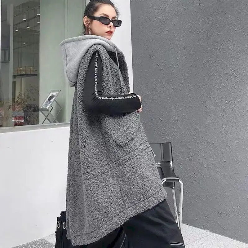 Женский жилет из овечьей шерсти осенне-зимний свободный Универсальный средней