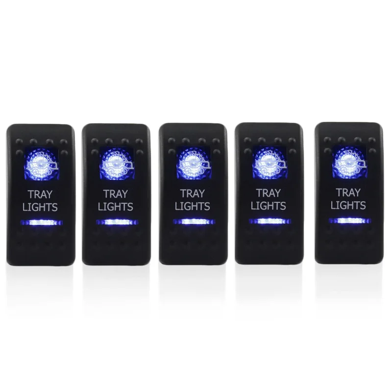 1Pc DC12-24V Waterproof Car Marine Switch 5Pin Toggle with Blue LED Light for RV Boat Truck Yacht Caravan Automobile | Автомобили и