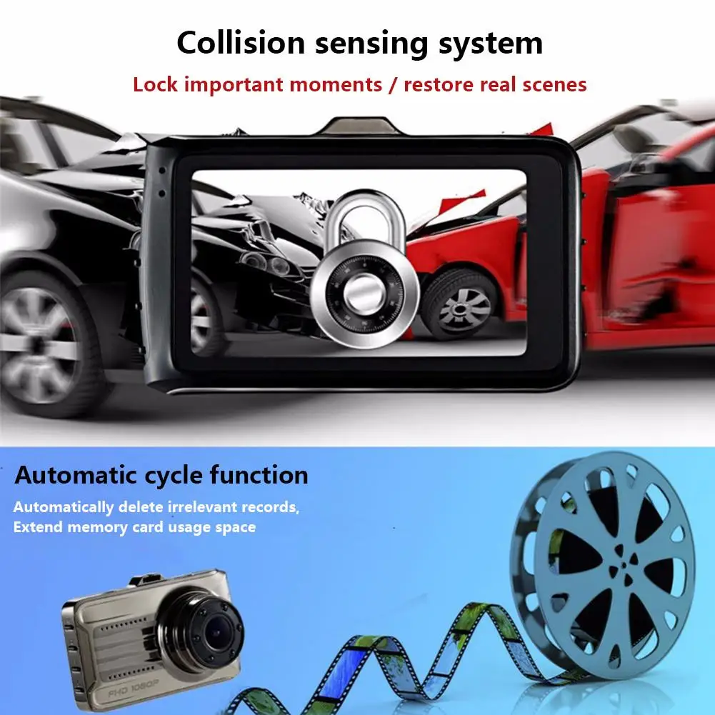 3-дюймовый Автомобильный видеорегистратор 1080P с металлическим корпусом супер