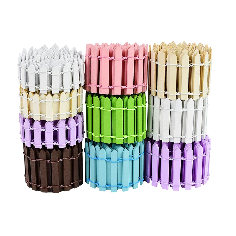 

1-10Pc Multi Color Small Wood Fence DIY Dollhouse Miniature Fairy Garden Micro Plant Pot Decor Bonsai Lawn Decor Wooden Palisade
