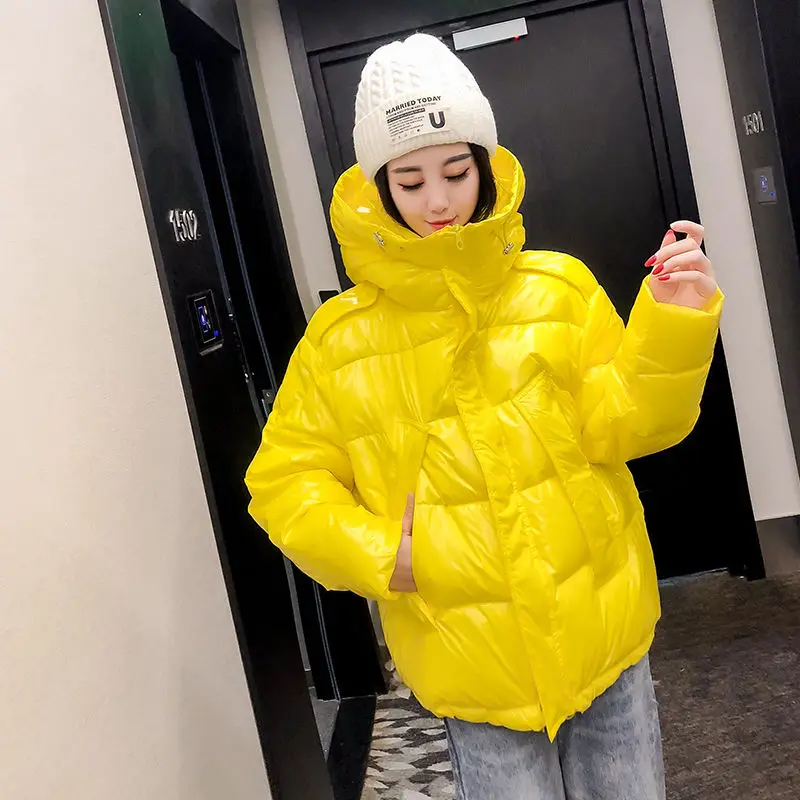 Женская свободная куртка с длинным рукавом повседневная однотонная теплая