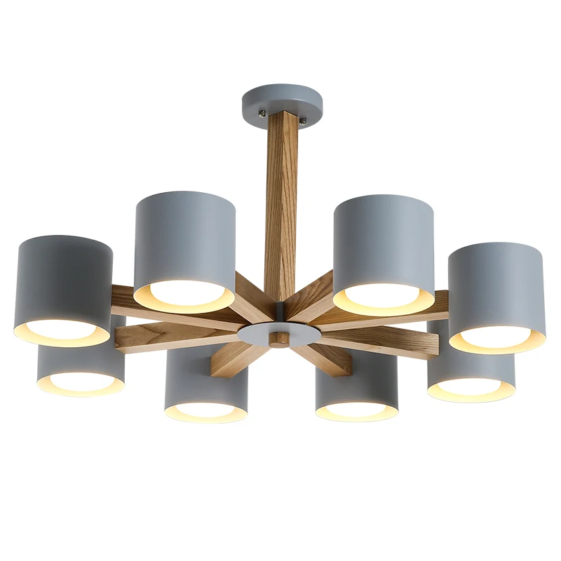 

Nordic Design Solid Wood Chandelier Lighting Iron Art Modern Light Fixtures Study Living/Model Room Bedroom Restaurant Kitchen