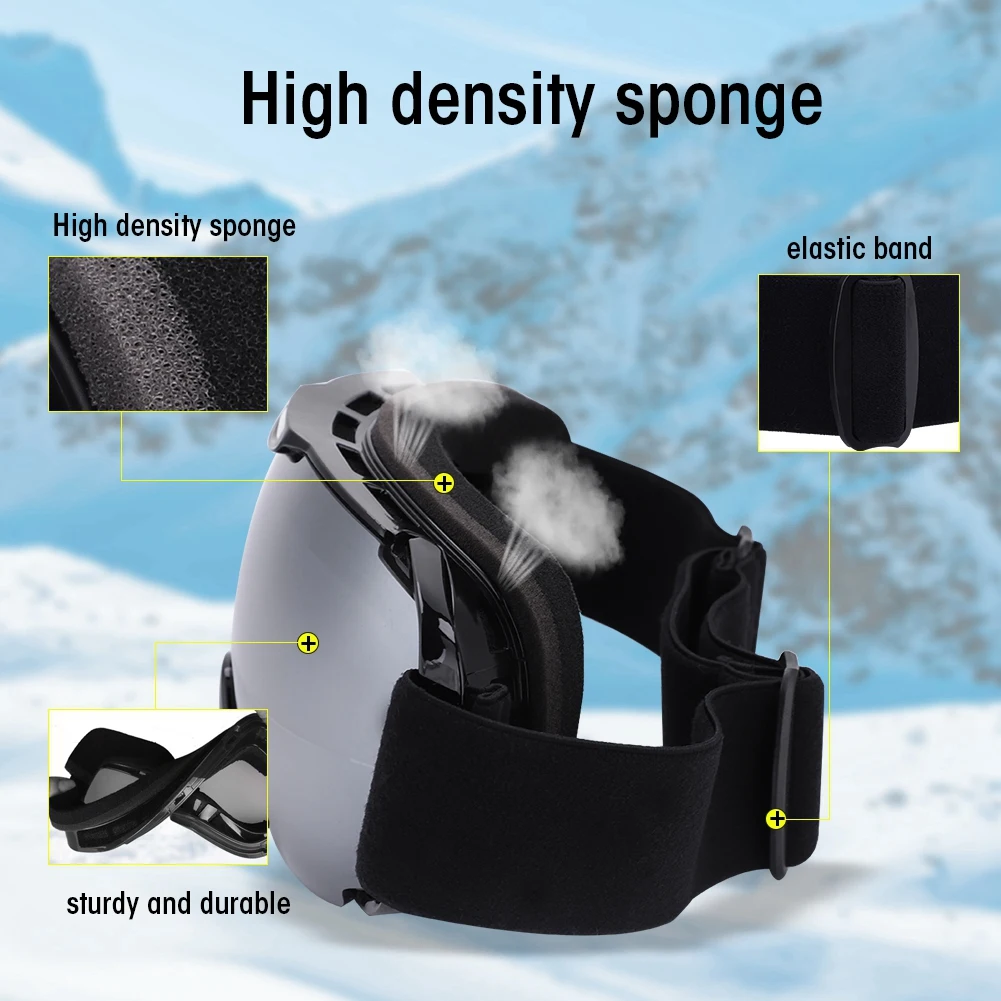 Двухслойные лыжные очки Анти-туман ветрозащитный мягкий и приятный для кожи