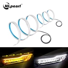 NLpearl 2x гибкий светодиодный дневный ходовой светильник DRL для автомобиля головной светильник s 12V последовательный DRL светодиодный фонарь желтый Авто