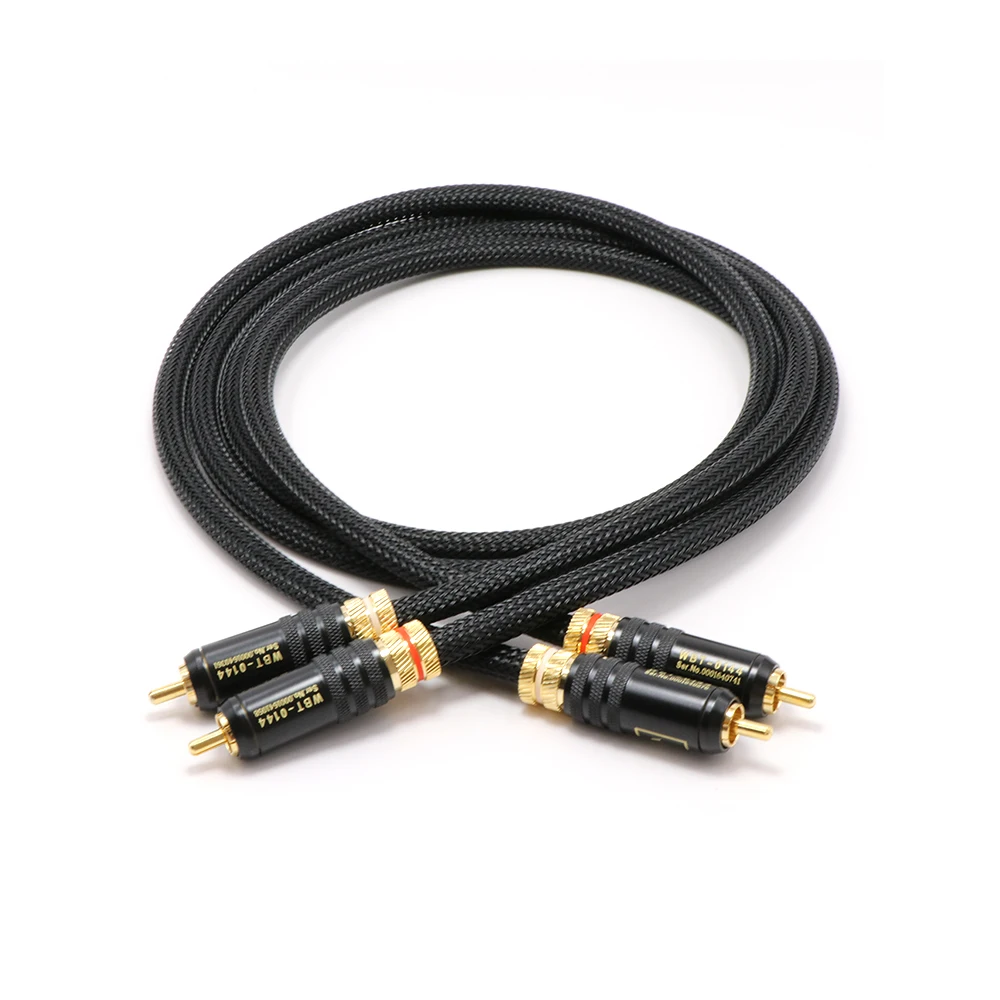 

Pair ALPHA P2.1 OCC RCA Interconnect Cable, Gold Plated WBT-0144 Connector Extension Cord, AMP CD Player Audio Signal Wire