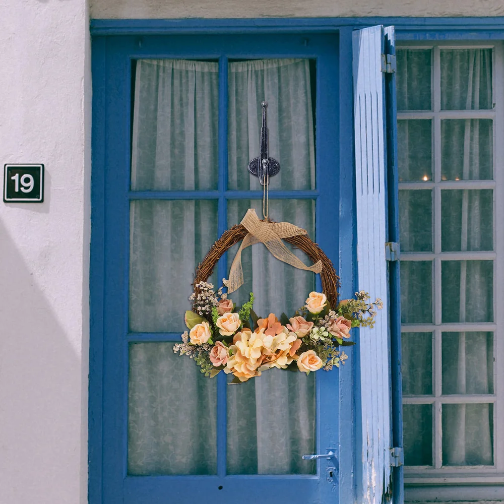 

1Pc Emulation Wreath Decor Fall Theme Door Wall Hanging Garland Decoration