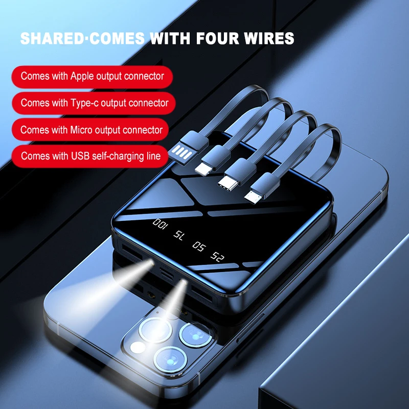 

5 Ports Power Bank 10000mAh LED Digital Display Powerbank Phone Tablet Power Banks For Xiaomi Samsung iPhone 14 batterie externe