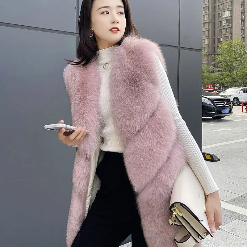 Зимний женский модный жилет из искусственного меха пальто женская Повседневная