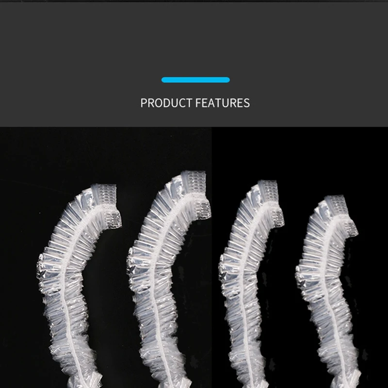 100pcs Disposable One-off Hotel Home Shower Bathing Clear Hair Elastic Caps Hats Transparent Thickened Strip Cap | Дом и сад