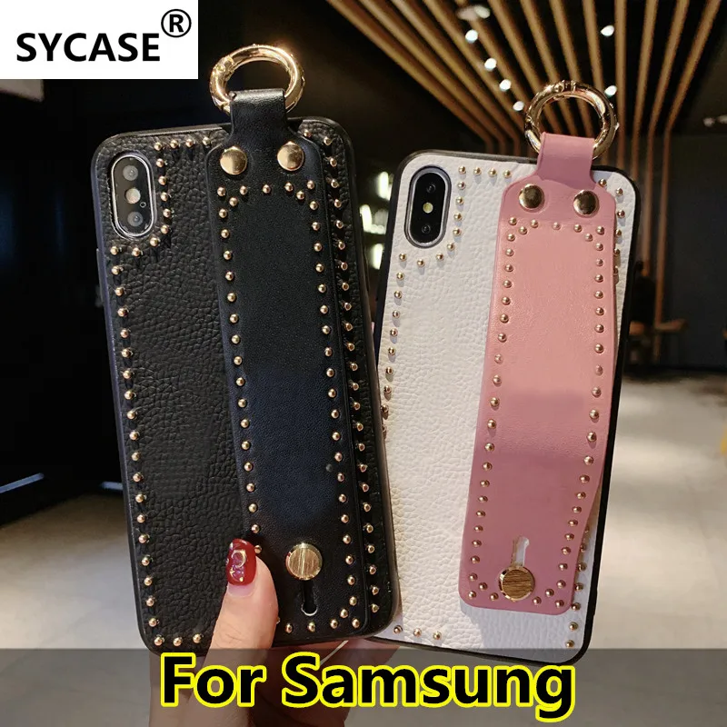SYCASE модный портативный кожаный чехол для телефона samsung S8 S9 S10 Plus S10E, защитный чехол на запястье