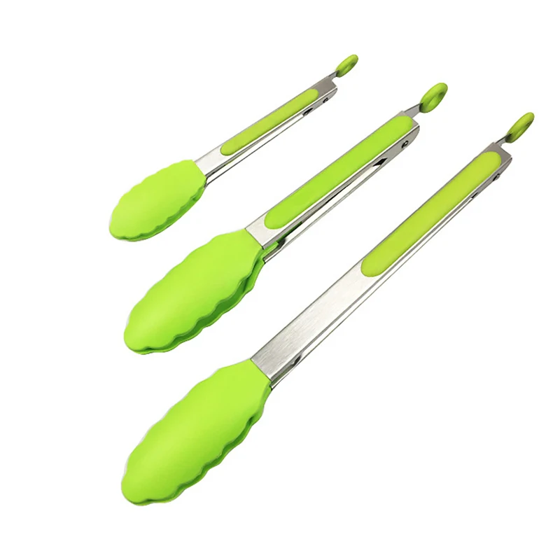 Кухонные щипцы из нержавеющей стали с силиконовыми наконечниками для