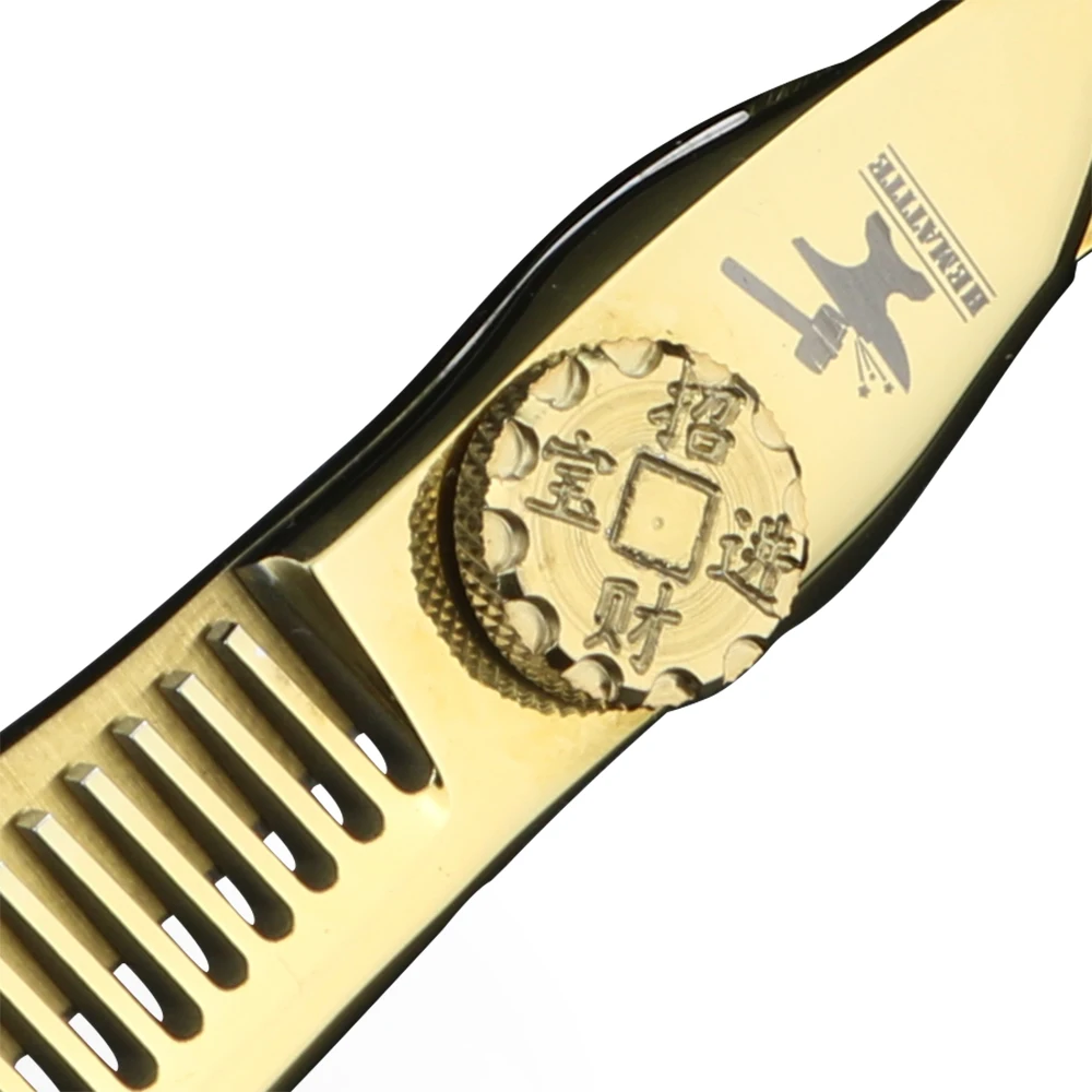 6 дюймов золотые Профессиональные Парикмахерские ножницы японские 440C для резки и