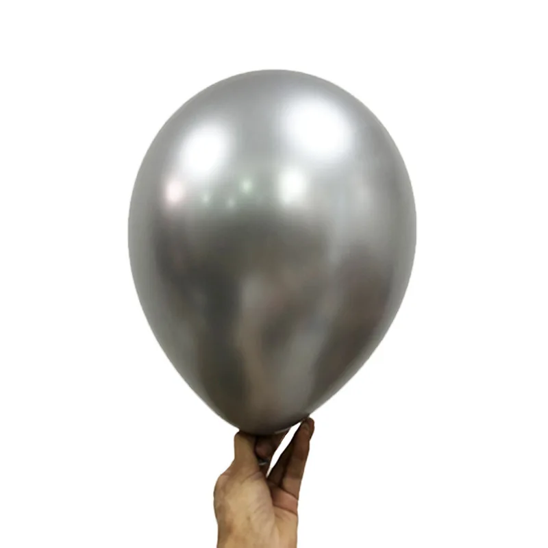 Chrome silver 10 шт./лот воздушные шары с конфетти цвета розовое золото круглый латексный шар для свадьбы Дети День рождения украшения вечерние принадлежности для взрослых - Цвет: Chrome silver