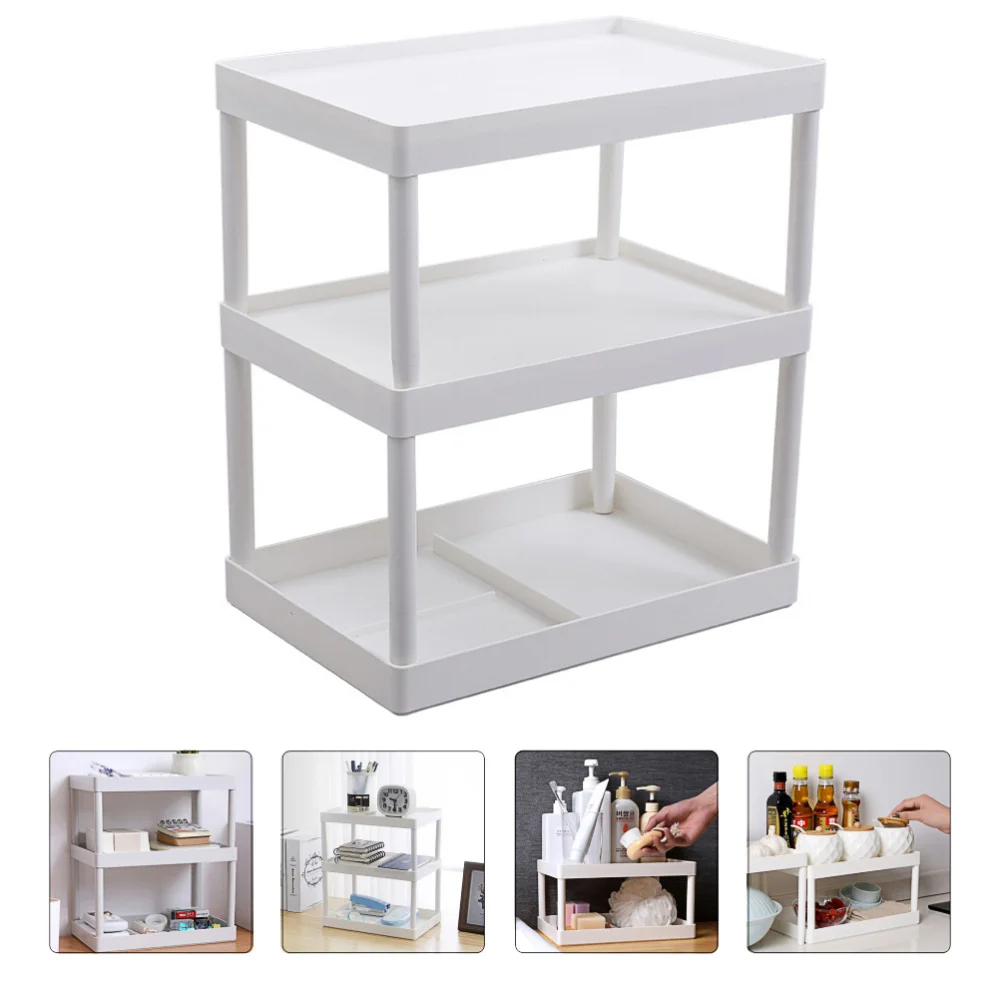 

1Pc Multifunctional Triple-layer Rack Bathroom Kitchen Anti-slip Storage Rack