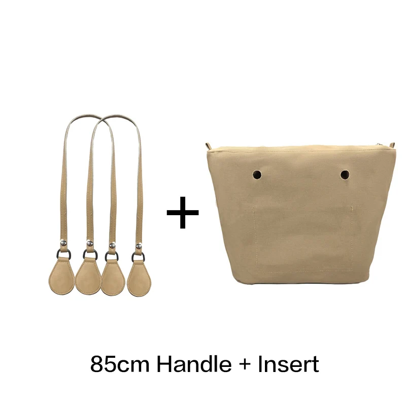 1set Canvas Lining Insert Inner Pocket with 85cm Obag Long Handles Microfiber Leather Handles for Classic Mini O Bag Accessoires