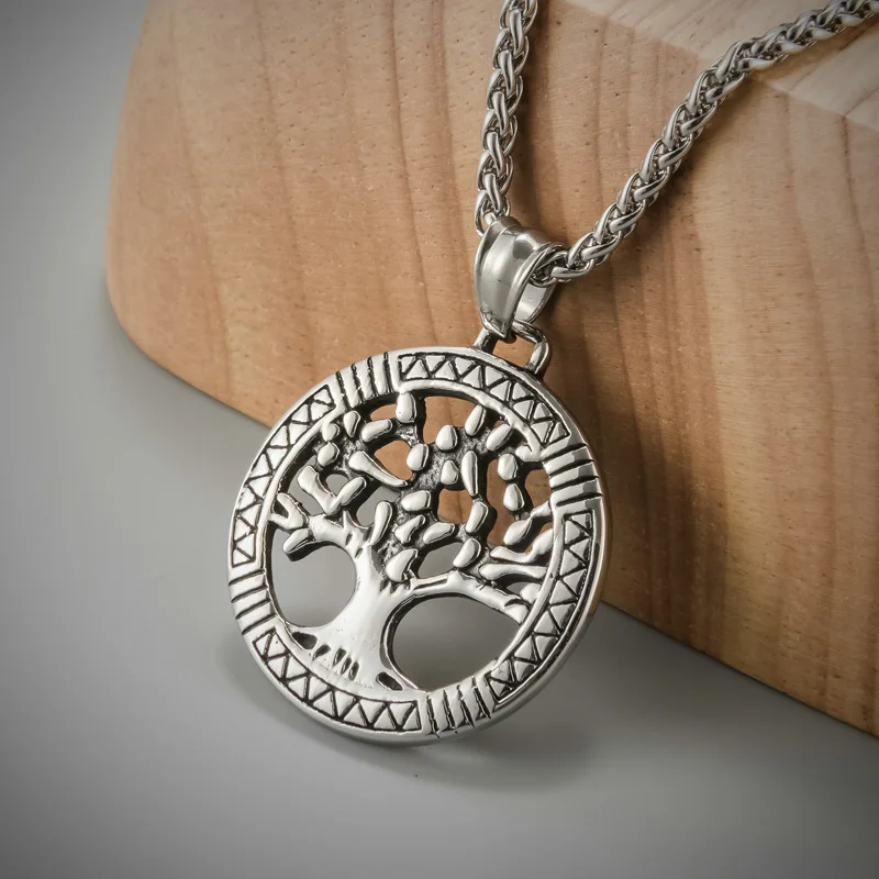Открытое дерево жизни кулон ожерелье для женщин и мужчин из нержавеющей стали