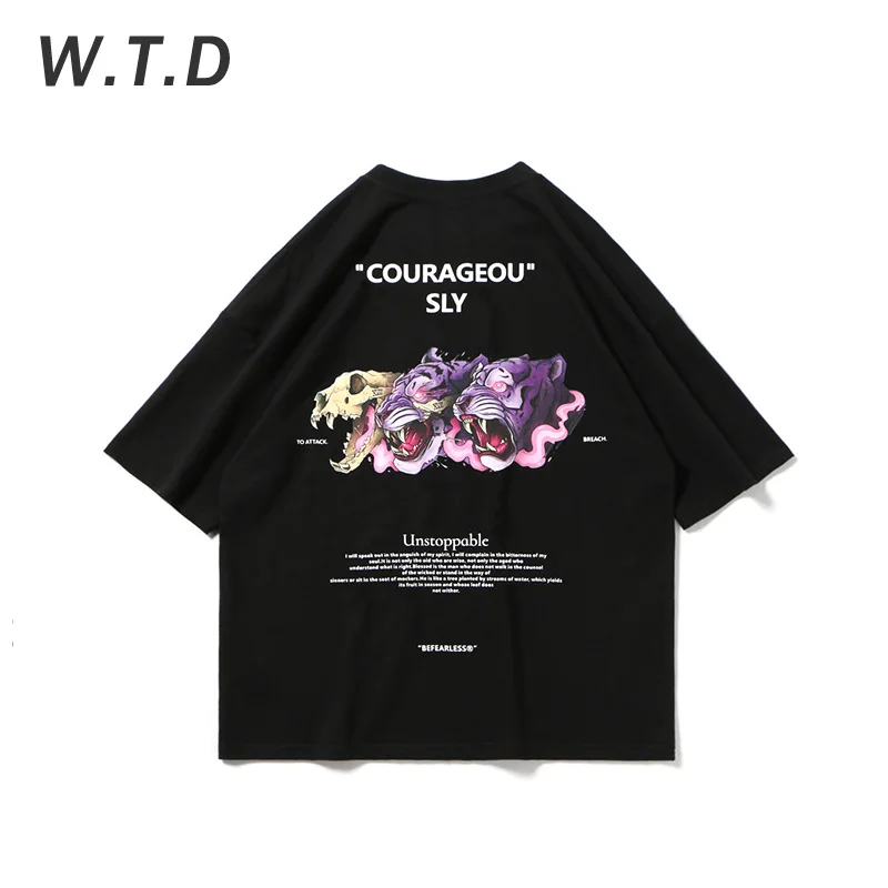 W. T.d 2020 мужская одежда уличная мода креативные футболки с принтом животных