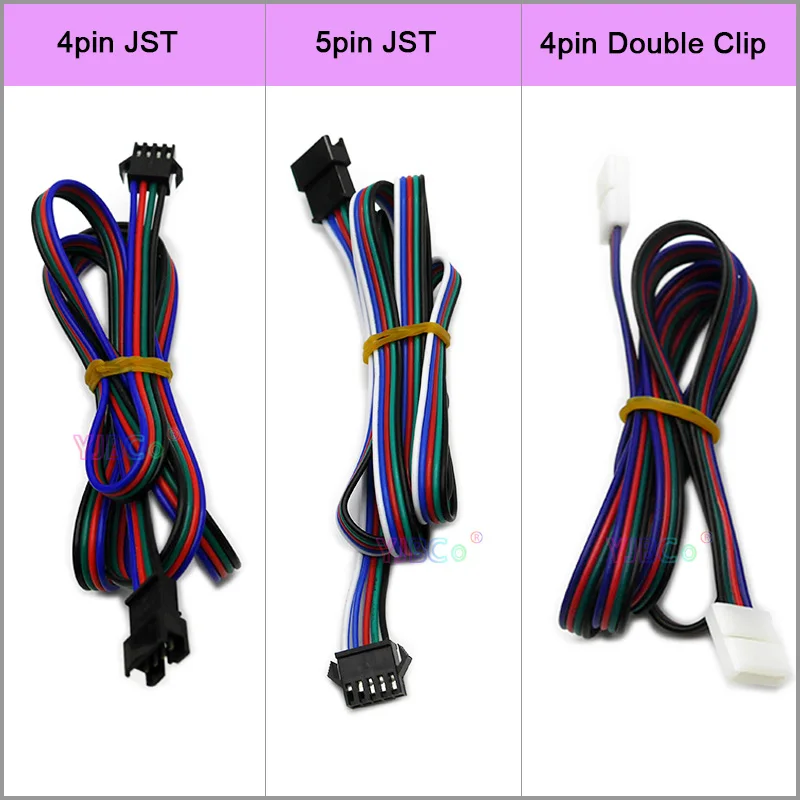 

5 pieces 1 Meter 4pin double clip 4pin 5pin JST SM Plug Male to Female Wire 22AWG RGB/RGBW Cable jack LED Strip Light Connector