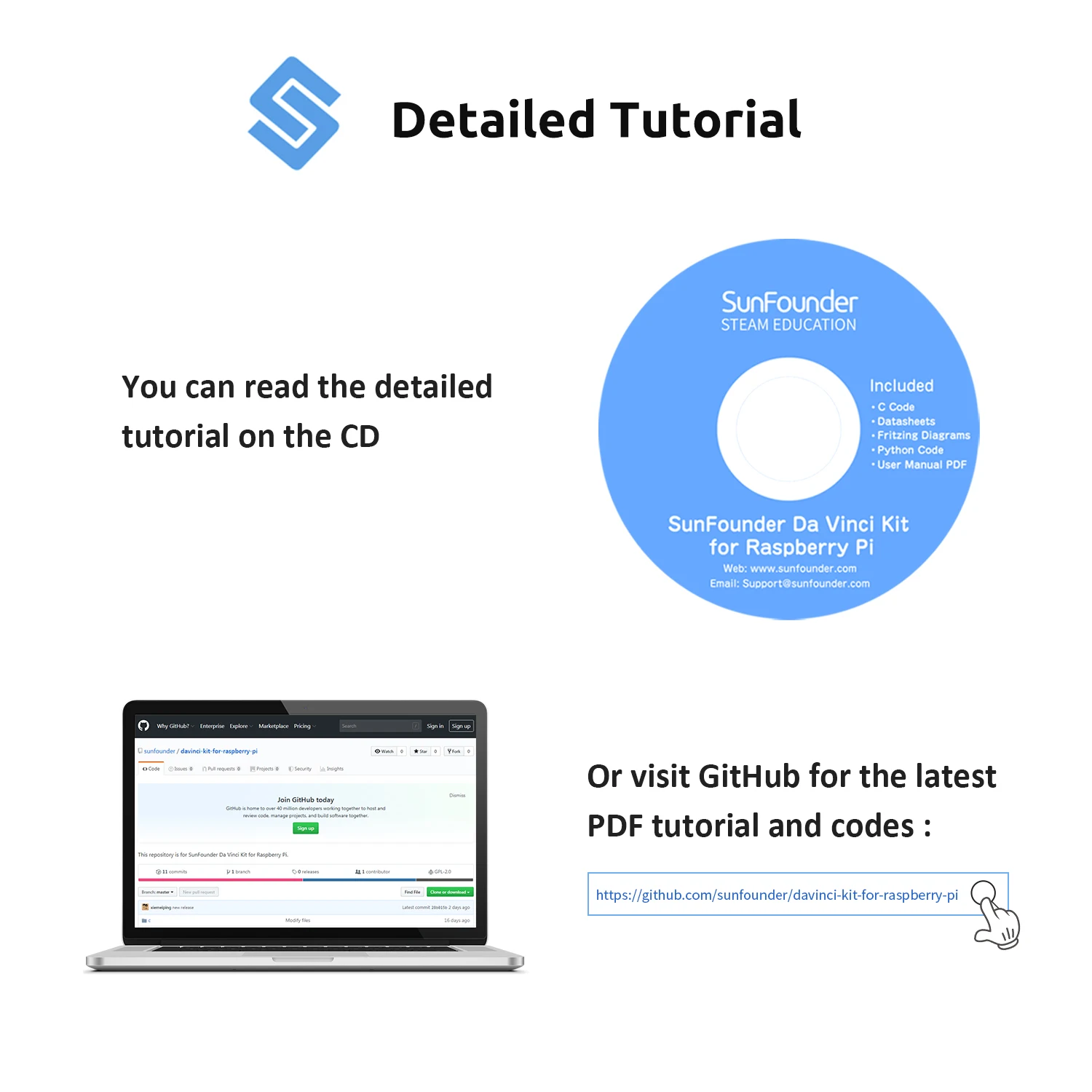 Стартовый набор SunFounder Raspberry Pi для 4B 3B + 30 проектов с туториями поддержка Python C |