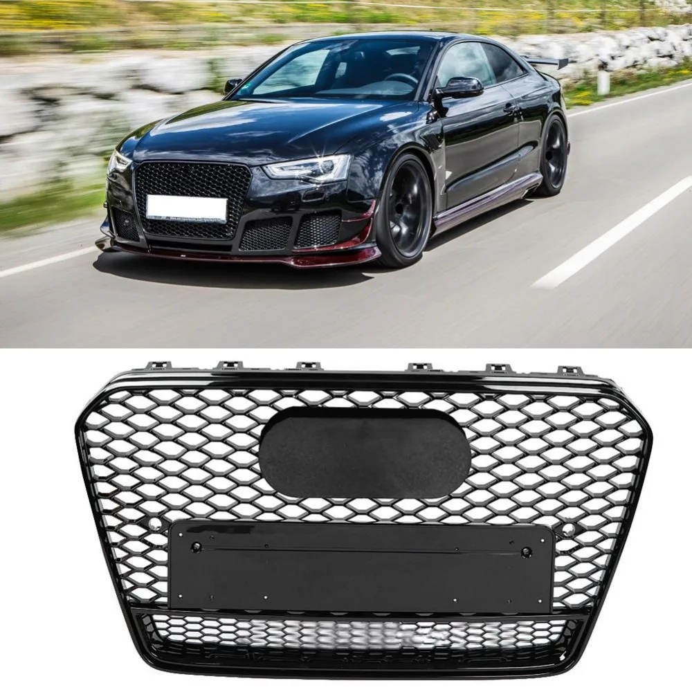 Передняя Спортивная Шестигранная сетка сотовая капот Гриль черный для Audi A5/S5 B8.5 2013 для RS5 Quattro стиль