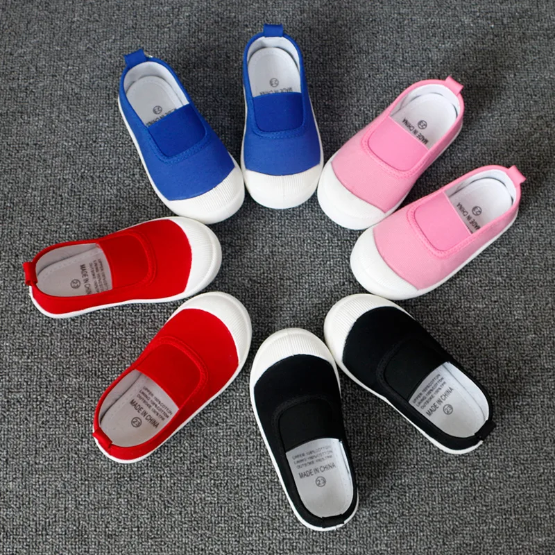 Children Canvas Shoes Girls Sneakers Fashion Anti-Slippery Flat Kids Loafers Breathable School Candy Color Casual | Детская одежда и