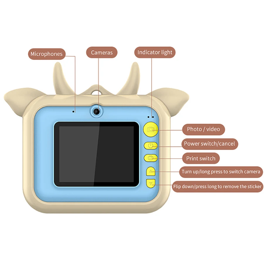 Милая Детская камера Мгновенной Печати цифровая фотопечать игрушки для детей